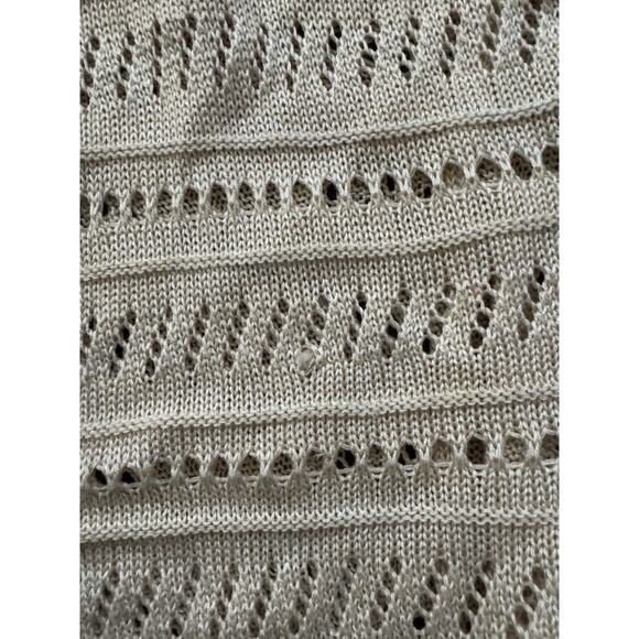 Maurices Knit Cardigan Open Front Cream Long Sleeves With Tie Ups Boho Beach LG - Picture 6 of 8